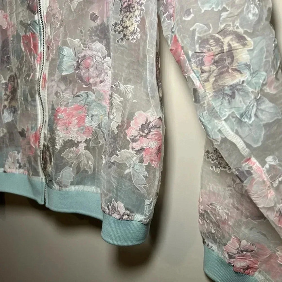 Anthropologie sheer embroidered floral jacket XS Maeve bomber - Picture 7 of 13